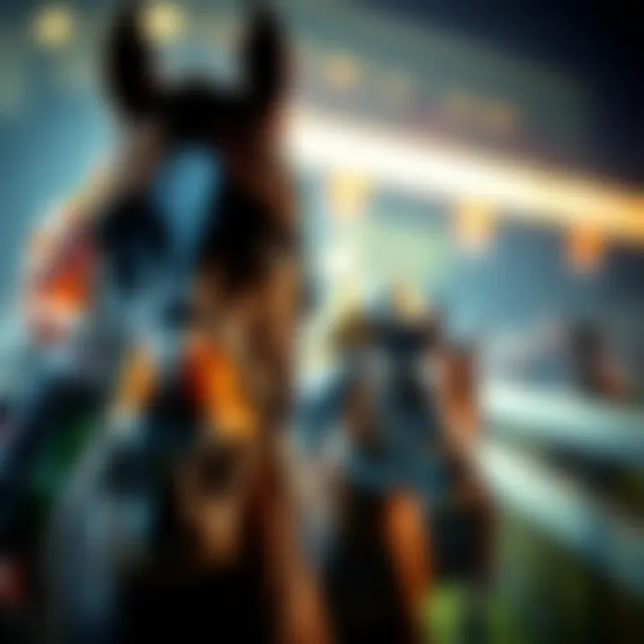 A detailed view of a horse race event