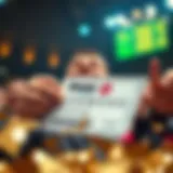 A winning lottery ticket displaying the excitement of success