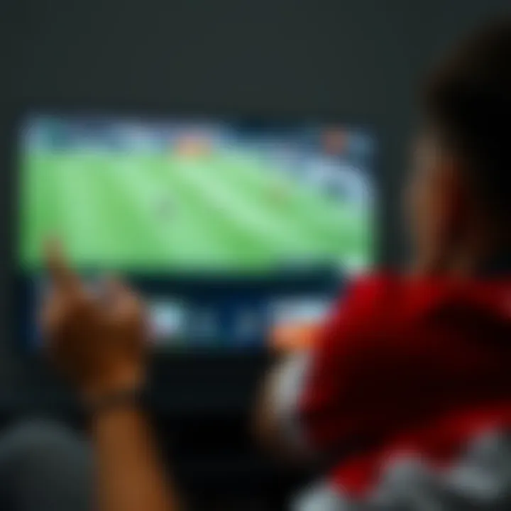 User interface of a sports streaming service